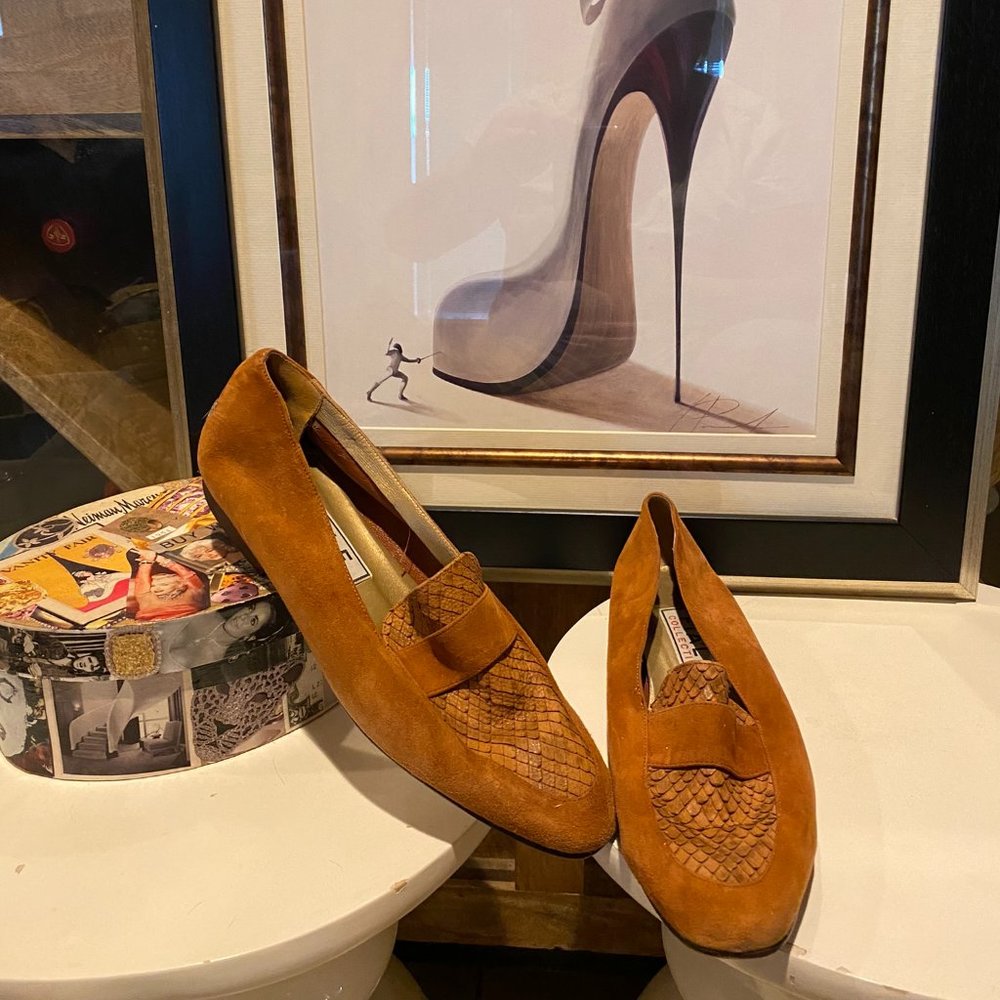 Amazing ROBERTO FIA'LE Collection Made in Italy Loafers size 7 ½ M a tan/brown